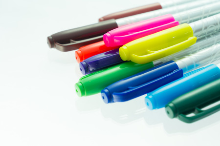 Colour head on white background and copy space