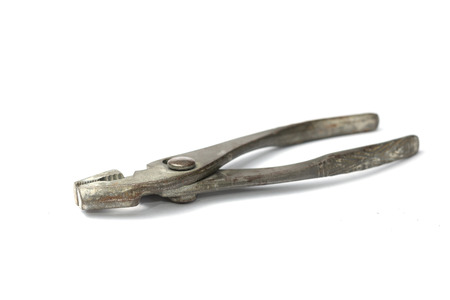 Rust clamp on white backgroundの写真素材