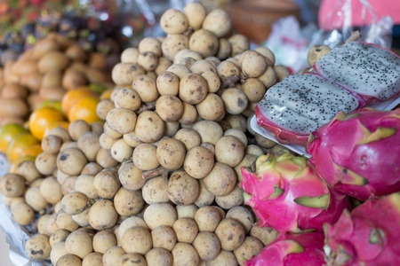 Thai fruit sell in marketの写真素材