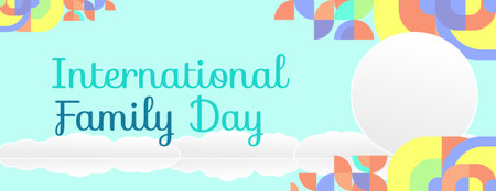 Attractive Happy Family Day template. Colorful geometric design for Family Day background. Great for celebrating, greeting, printed flyers, or community invitation cards. Happy Family Dayのイラスト素材