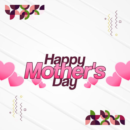 Celebrate Mother's Day with care for mothers in spring, perfect for parties, with a geometric abstract in lovely feminine shades.のイラスト素材