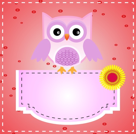 Cute purple owlのイラスト素材