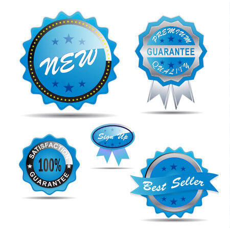 Set blue guaranteeのイラスト素材