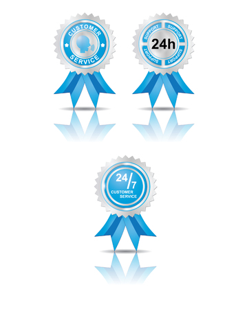 Set of customer badge in blue colorのイラスト素材