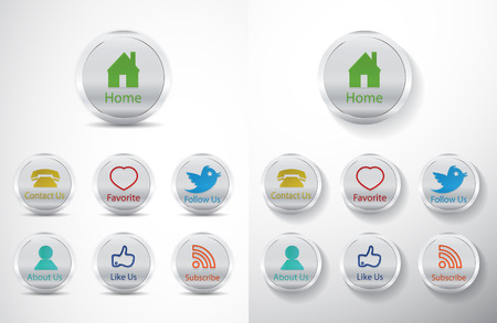 social media icons shiny design metal appearanceのイラスト素材