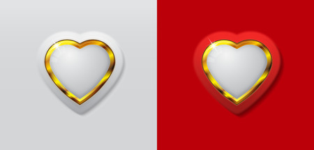red and white heart symbolのイラスト素材