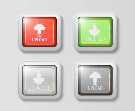 unique upload and download buttonsのイラスト素材