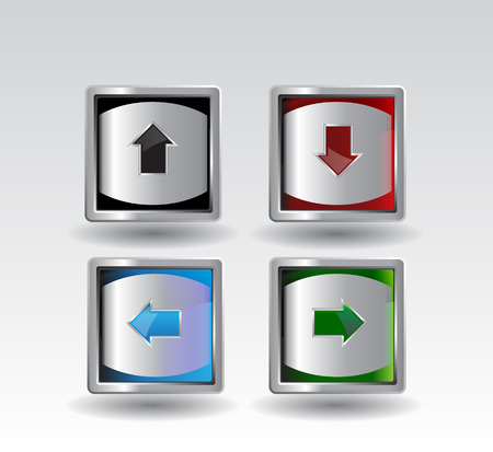 Metal arrow set metal looking with coloursのイラスト素材