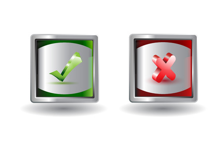 Checklist and cross sign with metal designのイラスト素材