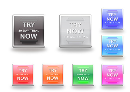 Set of colorfull free trial iconsのイラスト素材