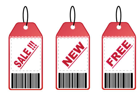 Set for E-Business tags with red colorのイラスト素材