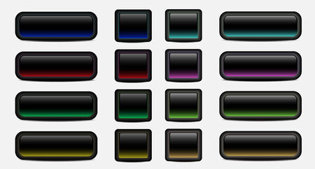 Horizontal and square buttons in dark colourのイラスト素材