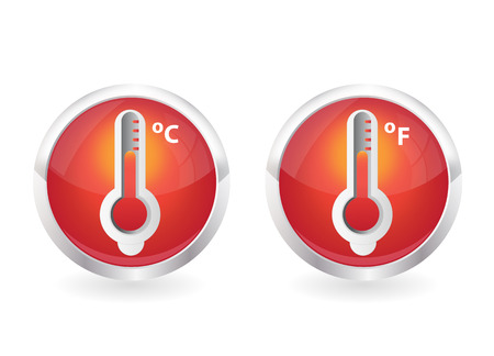 red thermometer icons with round shapeのイラスト素材