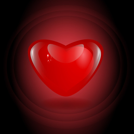 Red hearth 3d effect illustrationのイラスト素材