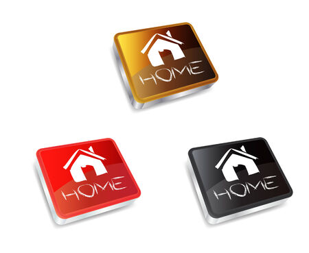 home button with square 3d shapeのイラスト素材