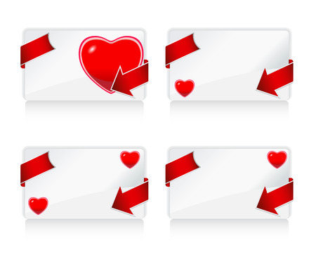 Four card with love themeのイラスト素材