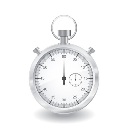 Silver stopwatch countdown timer with shadowのイラスト素材