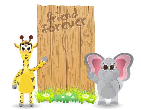 Vactor illustration of animal friendshipのイラスト素材