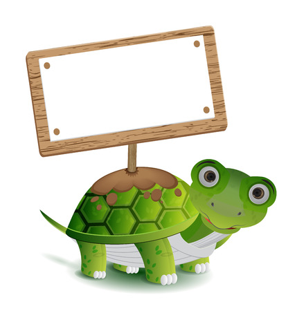 turtle and text board for your text above it shellのイラスト素材