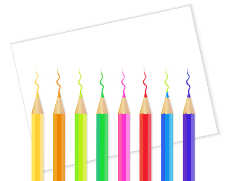 coloring pencil with white paperのイラスト素材
