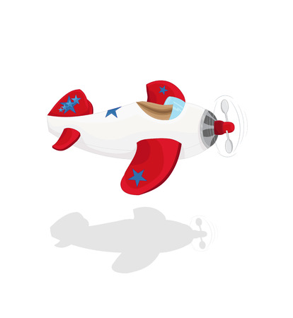 illustration of isolated cartoon airplane side viewのイラスト素材