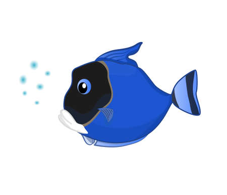 blue fish blue ocean fish vector illustration