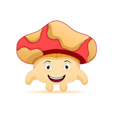 cartoon character of the Red Mushroom Isolated Vector Illustrationのイラスト素材