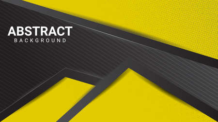 yellow abstract background design with shadow and dot patternのイラスト素材