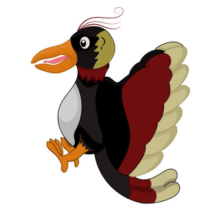 surprised flying bird vector illustration with simple simple colorのイラスト素材