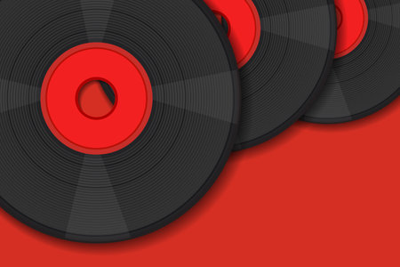 Vinyl Record Music design template background with vinyl record vintage retro styleのイラスト素材