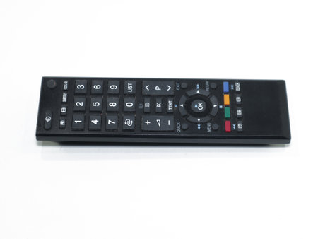 Digital tv remote control on white background