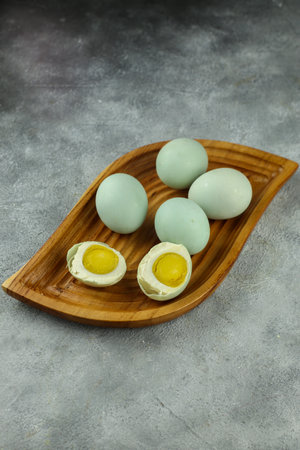 Telur asin or salted duck egg is traditional Indonesian food, made from duck egg that go through a...