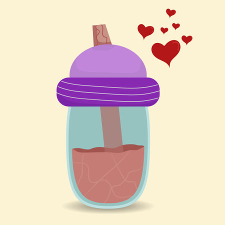 boba milk tea or bubble milk tea. Vector cartoon illustration flat design.のイラスト素材