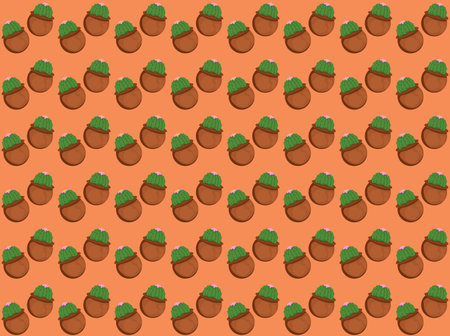 Cactus seamless pattern vector illustration flat colorのイラスト素材