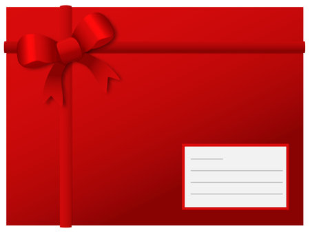 red gift ribbon with space text to place your textのイラスト素材
