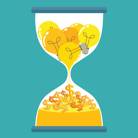 Sand time money ideaのイラスト素材