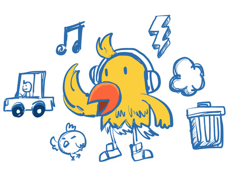 Hip hop birdのイラスト素材