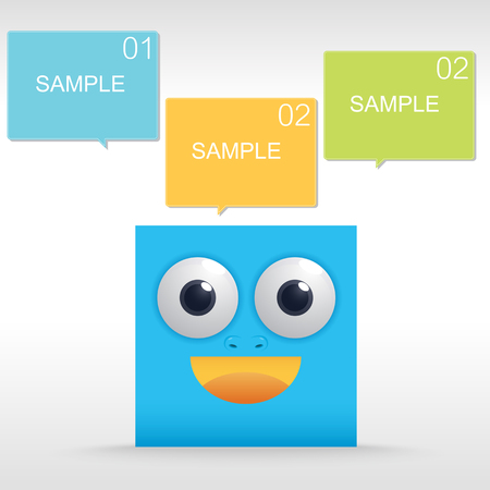 Blue box smileのイラスト素材