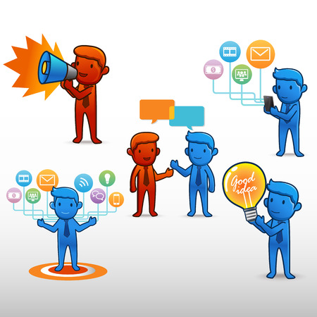 ฺีBusiness Man Blue redのイラスト素材