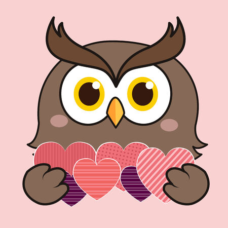 Owl heartのイラスト素材