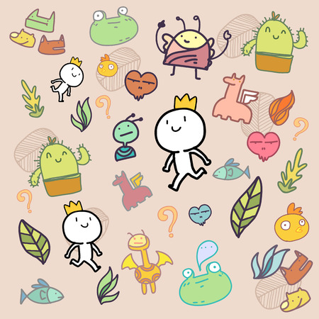 Amazing doodle patternのイラスト素材