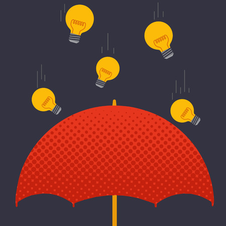 Umbrella and light bulb Ideaのイラスト素材