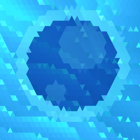 Blue moon from triangle pattern backgroundのイラスト素材