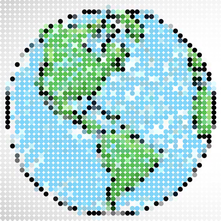 Light blue earth dot graphicのイラスト素材
