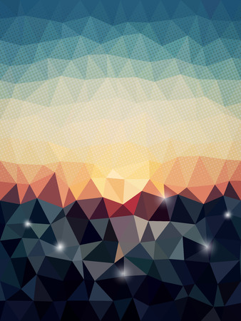 Night sky and bling with blue triangle and dot pattern backgroundのイラスト素材