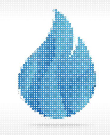 Abstract water drop from blue dot patternのイラスト素材