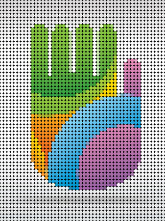 Dot background of hand abstractのイラスト素材