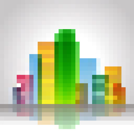 Colorful tower from rectanglesのイラスト素材