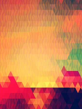 Pink triangles background with wave line textureのイラスト素材