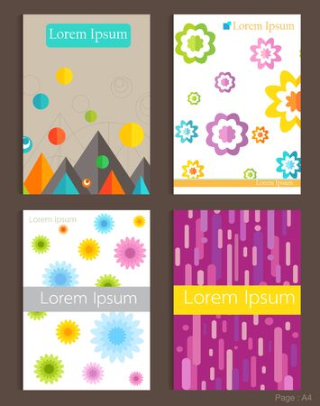 Set of Brochure Design Geometric colorful Templatesのイラスト素材